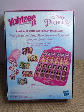 Yahtzee Jr - Disney Princess - Hasbro Dice Game Complete Tiana Rapunzel Ariel